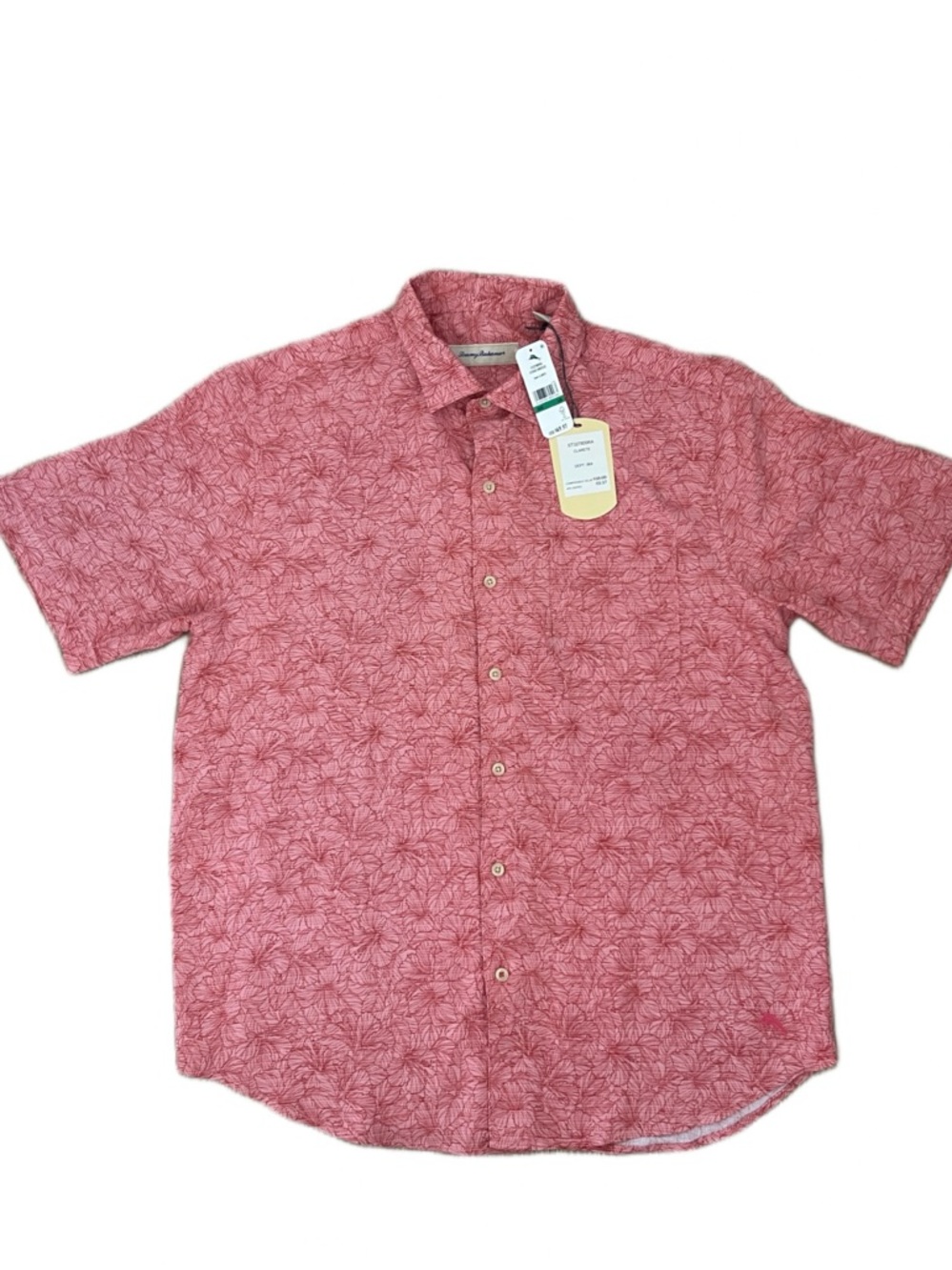 Tommy Bahama Red Floral Short-Sleeve Button-Down Shirt